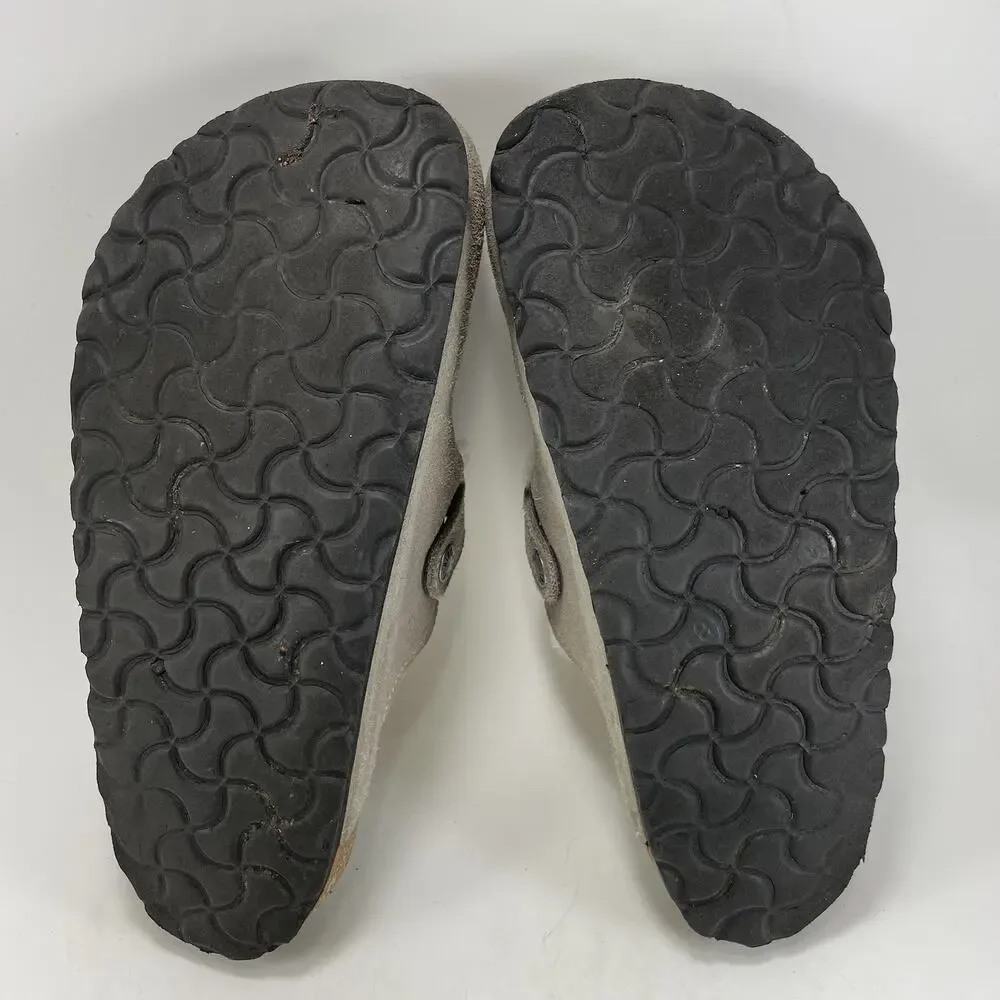 Birkenstock Fur Lined Boston Clog Womens Size 38 US Size 7-7.5 Gray Suede - Picture 7 of 10